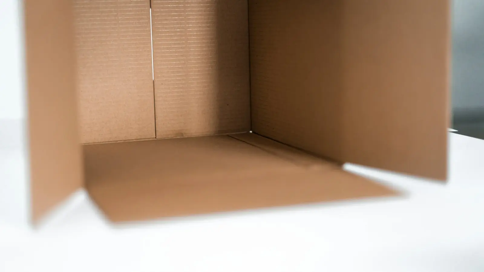 Open cardboard delivery box